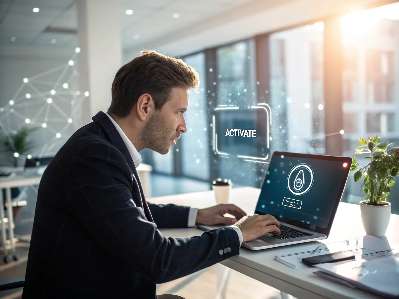 A client confidently approving a milestone payment on the Launch platform, illustrating the secure and transparent payment process.